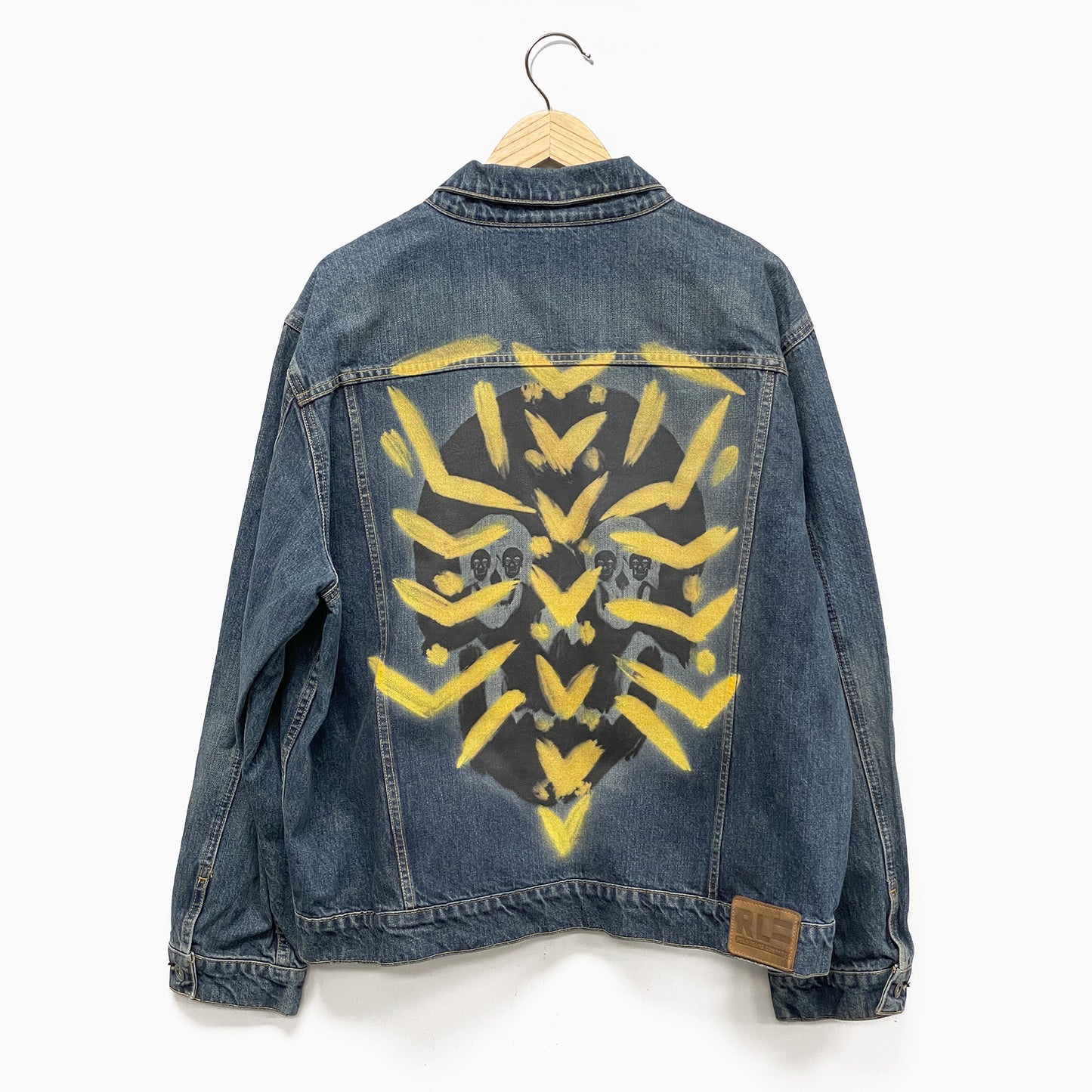 Upcycled Vintage Denim Jacket "Skull X Warpaint"