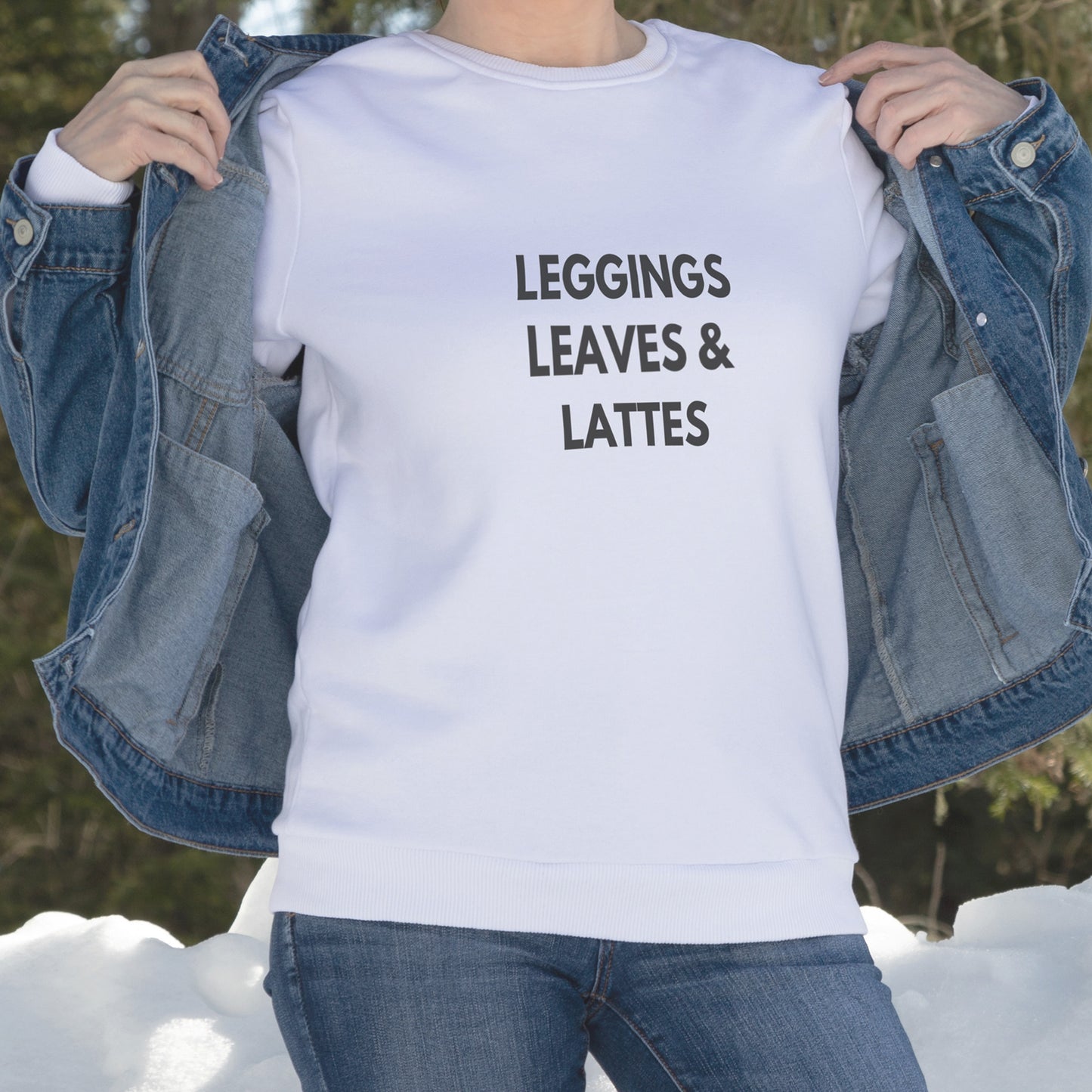 Leggings, Leaves & Lattes Unisex Crewneck Sweater