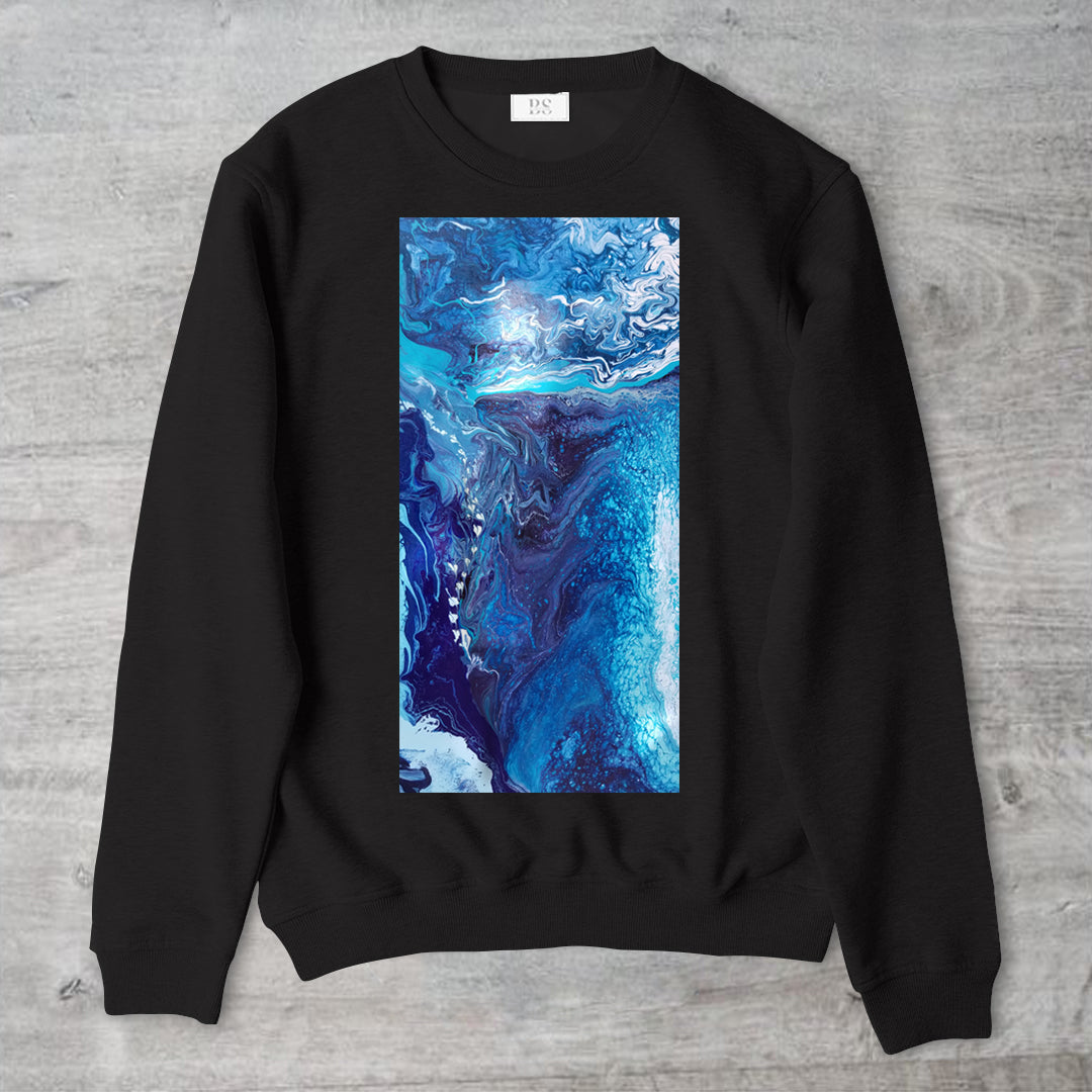 Wearable Art Unisex Crewneck "No Fear Azure"