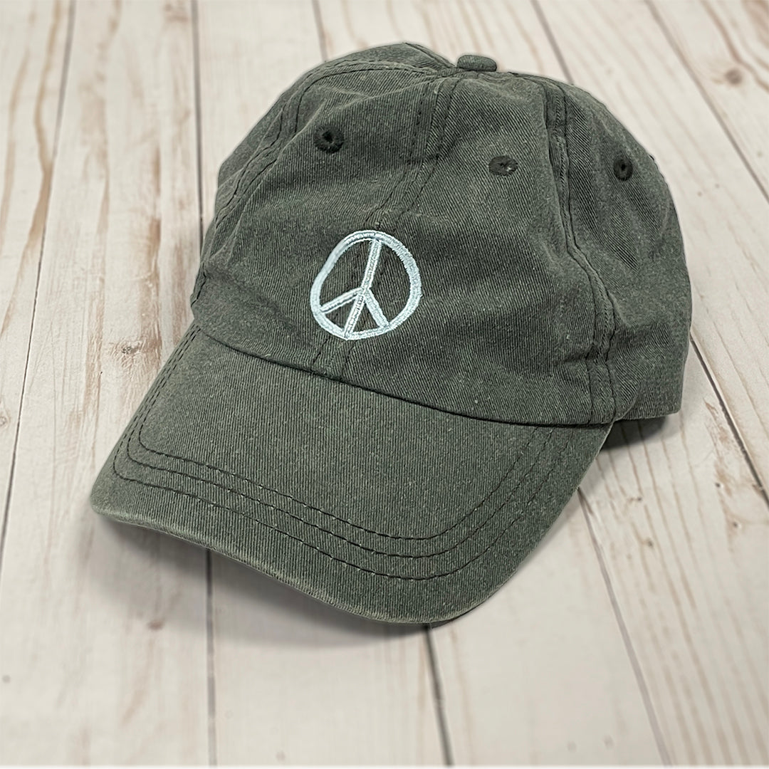 Peace Sign Embroidered Cap