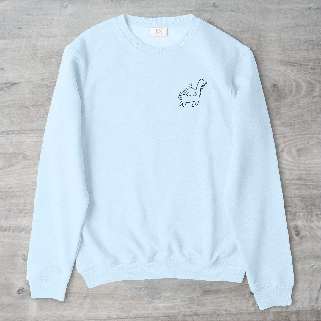 "Piggyback Cats" Unisex Crewneck Sweater