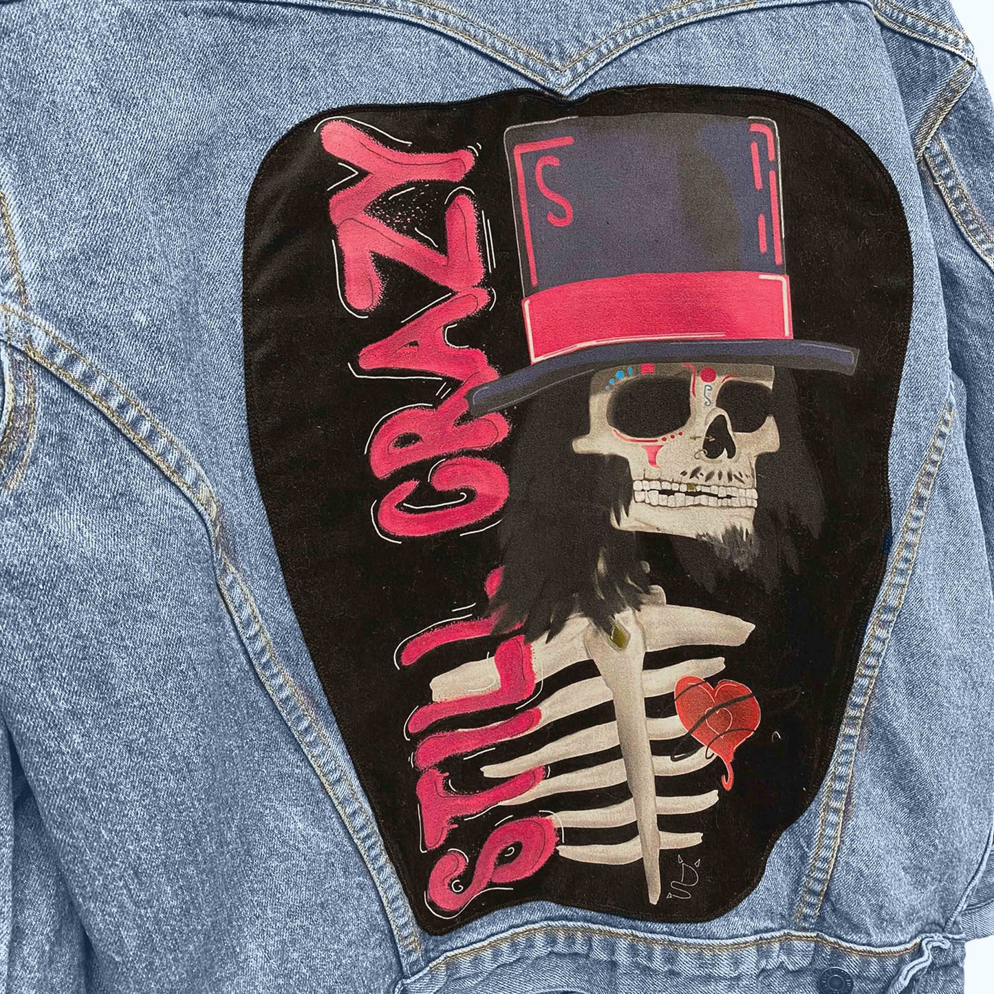 Upcycled Vintage Denim Jacket "Still Crazy"