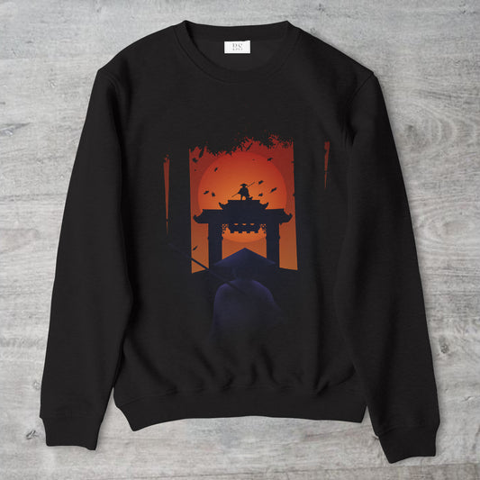 Wearable Art Unisex Crewneck Sweater "Trial Of The Ronin"