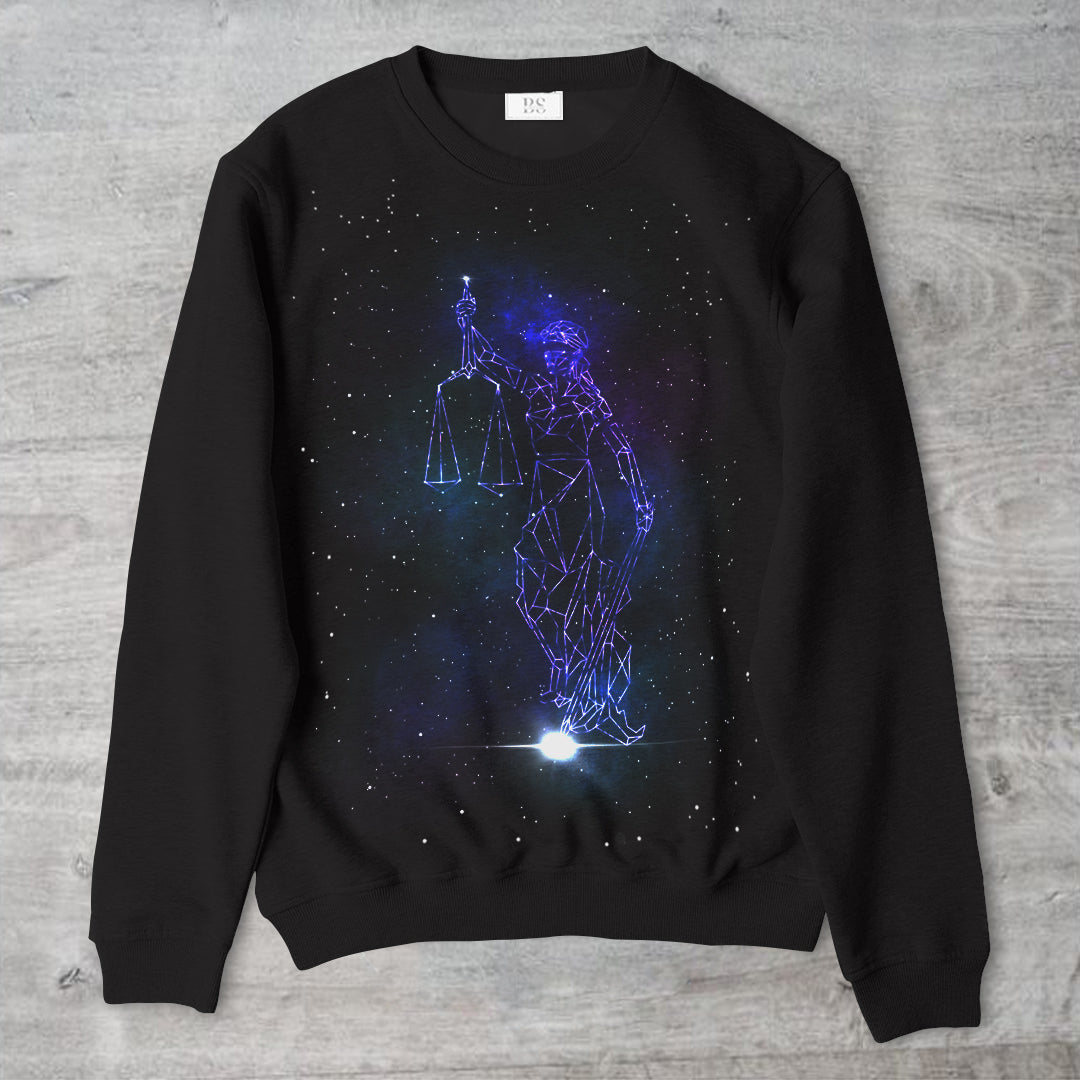 Wearable Art Unisex Crewneck Sweater "Cosmic Justice"