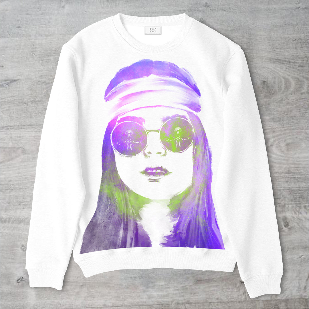 Wearable Art Unisex Crewneck Sweater "Far Out"